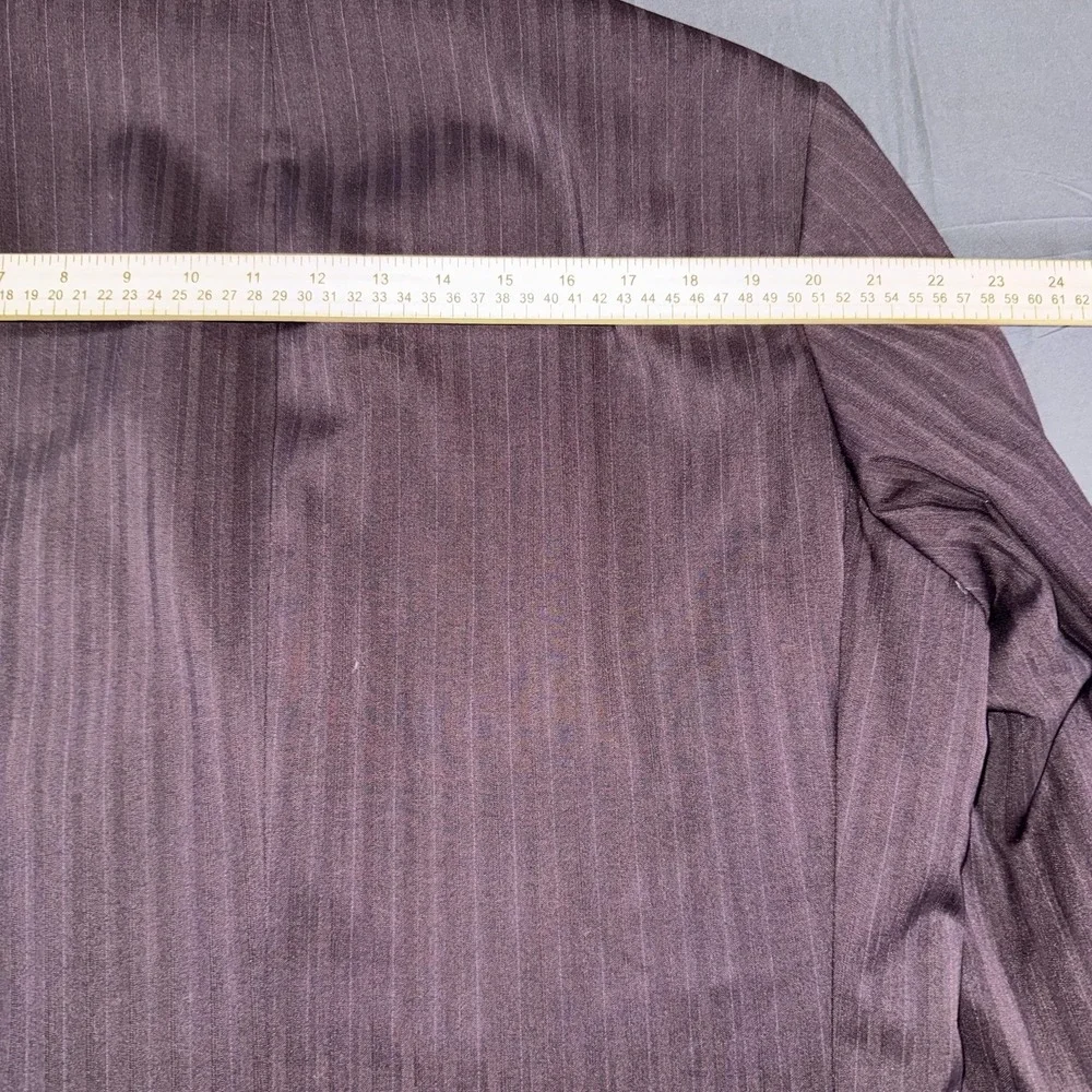 Steve Harvey Collection Suit Jacket Mens 40L Purple Pinstripe‎ 3 Button Long